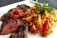 Skirt Steak with Orzo