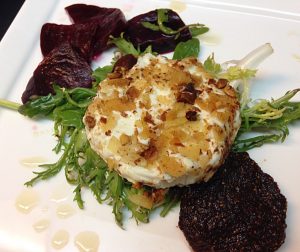 Warm Pistachio Crusted Goat Cheese